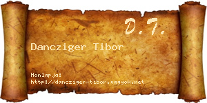 Dancziger Tibor névjegykártya